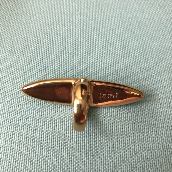 Gold and teal Jami statement ring - Picture 4 of 4